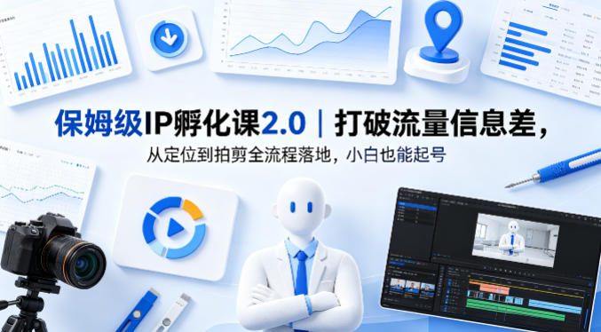 保姆级IP孵化课2.0｜打破流量信息差，从定位到拍剪全流程落地，小白也能起号-米壳知道—知识分享平台