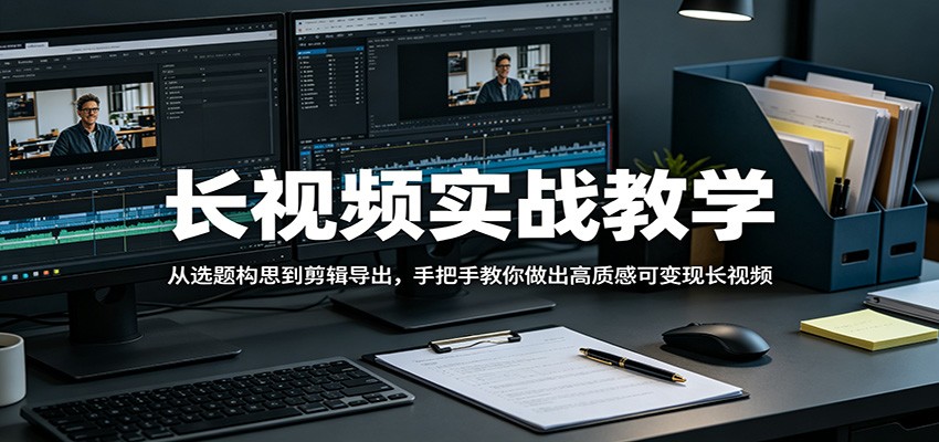 长视频实战教学，从选题构思到剪辑导出，手把手教你做出高质感可变现长视频-米壳知道—知识分享平台