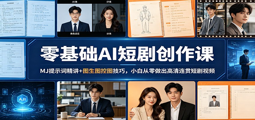 零基础AI短剧创作课：MJ提示词精讲+图生图控图技巧，小白从零做出高清连贯短剧视频-米壳知道—知识分享平台