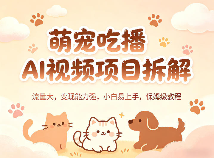 萌宠吃播AI视频项目拆解，流量大，变现能力强，小白易上手，保姆级教程-米壳知道—知识分享平台