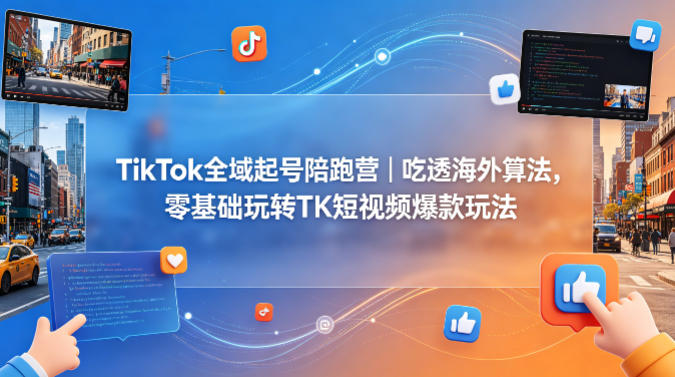 TikTok全域起号陪跑营｜吃透海外算法，零基础玩转TK短视频爆款玩法-米壳知道—知识分享平台