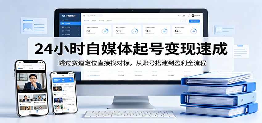 24小时自媒体起号变现速成，跳过赛道定位直接找对标，从账号搭建到盈利全流程-米壳知道—知识分享平台