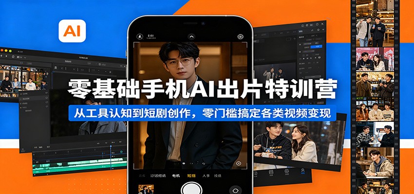 零基础手机AI出片特训营：从工具认知到短剧创作，零门槛搞定各类视频变现-米壳知道—知识分享平台