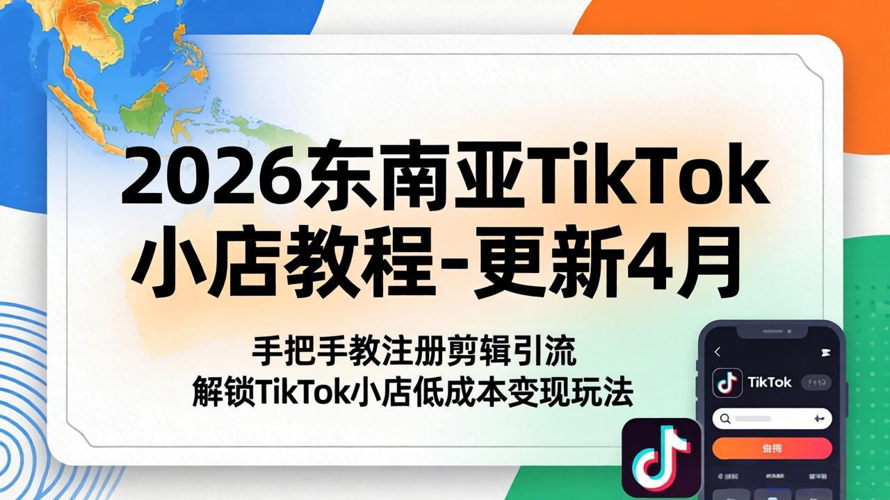 2026东南亚TikTok小店教程-更新4月，手把手教注册剪辑引流，解锁TikTok小店低成本变现玩法-米壳知道—知识分享平台