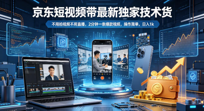 京东短视频带货最新独家技术，不用拍视频不用直播，2分钟一条爆款视频，操作简单，日入1k+【揭秘】-米壳知道—知识分享平台