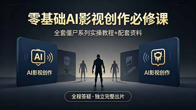 零基础AI影视创作必修课，全套僵尸系列实操教程加配套资料，全程答疑带你独立完整出片-米壳知道—知识分享平台