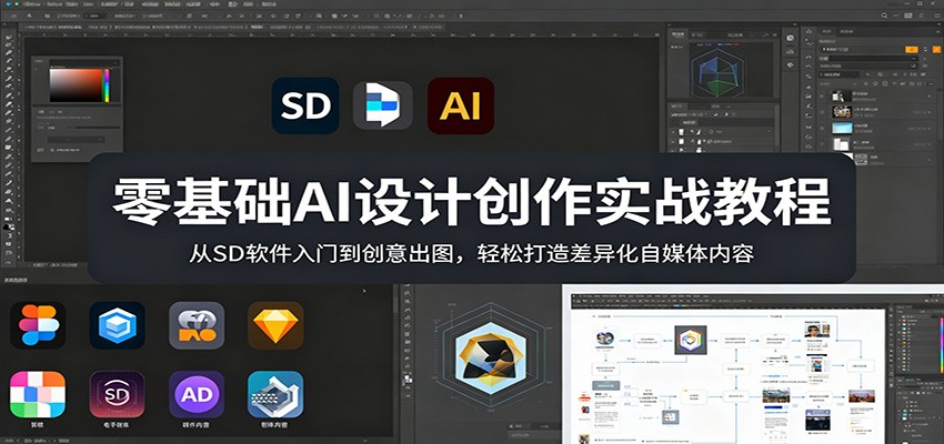 零基础AI设计创作实战教程：从SD软件入门到创意出图，轻松打造差异化自媒体内容-米壳知道—知识分享平台