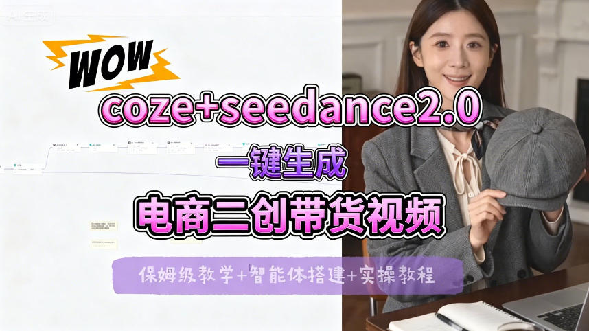 【Coze工作流搭建实操教程】seedance2.0+coze一键生成电商二创带货视频，全流程保姆级教学-米壳知道—知识分享平台