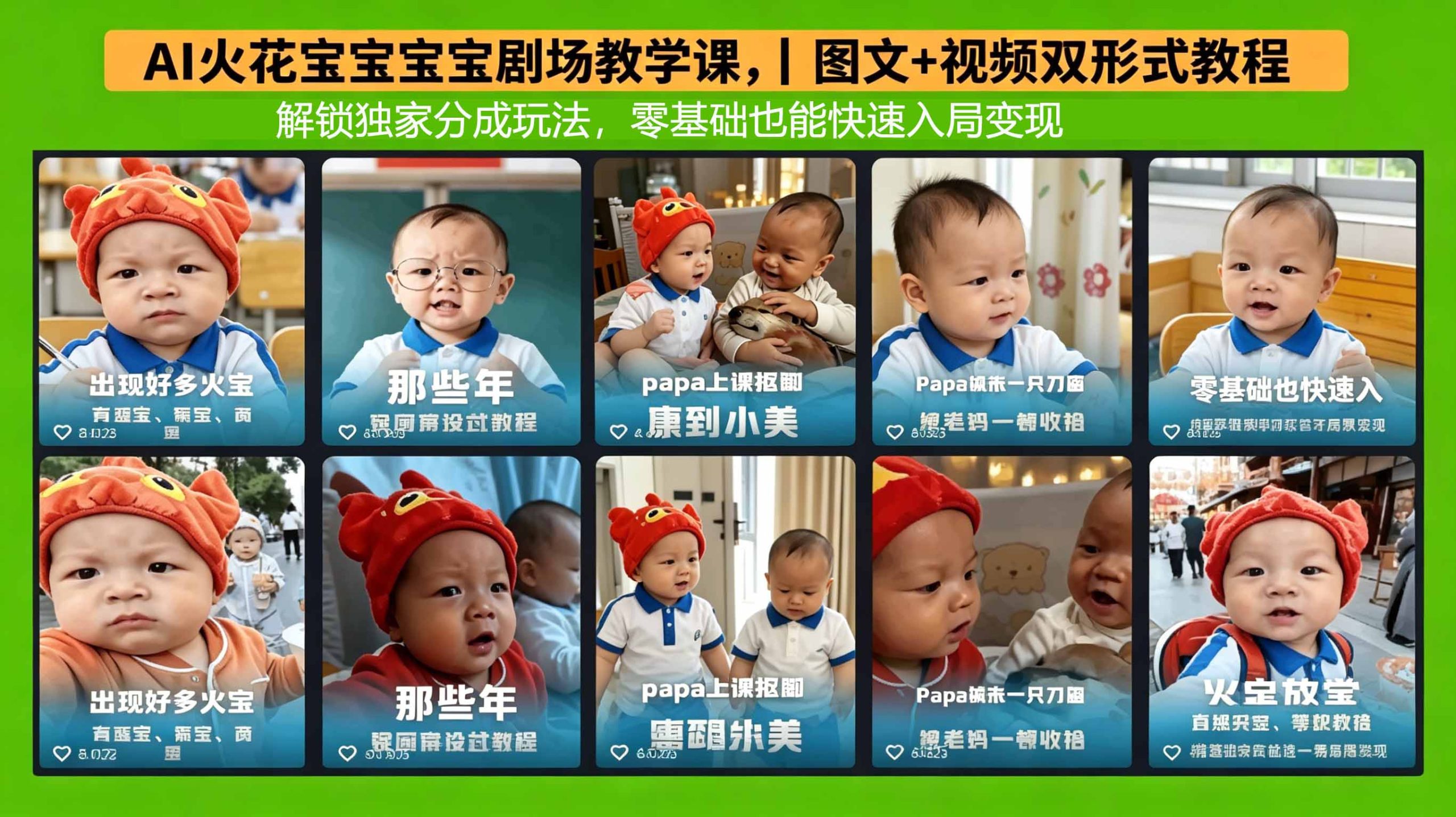 AI火花宝宝宝宝剧场教学课，图文+视频双形式教程，解锁独家分成玩法，零基础也能快速入局变现-米壳知道—知识分享平台