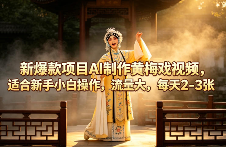 新爆款项目AI制作黄梅戏视频，适合新手小白操作，流量大，每天2-3张-米壳知道—知识分享平台