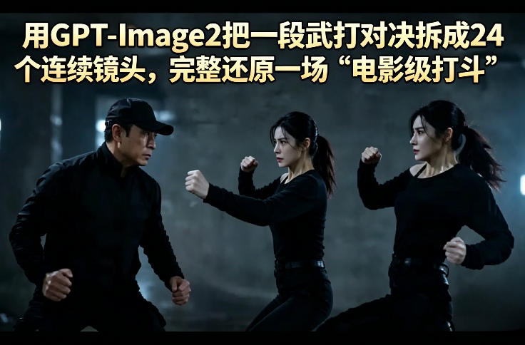 用GPT-Image2把一段武打对决拆成24个连续镜头，完整还原一场“电影级打斗”-米壳知道—知识分享平台