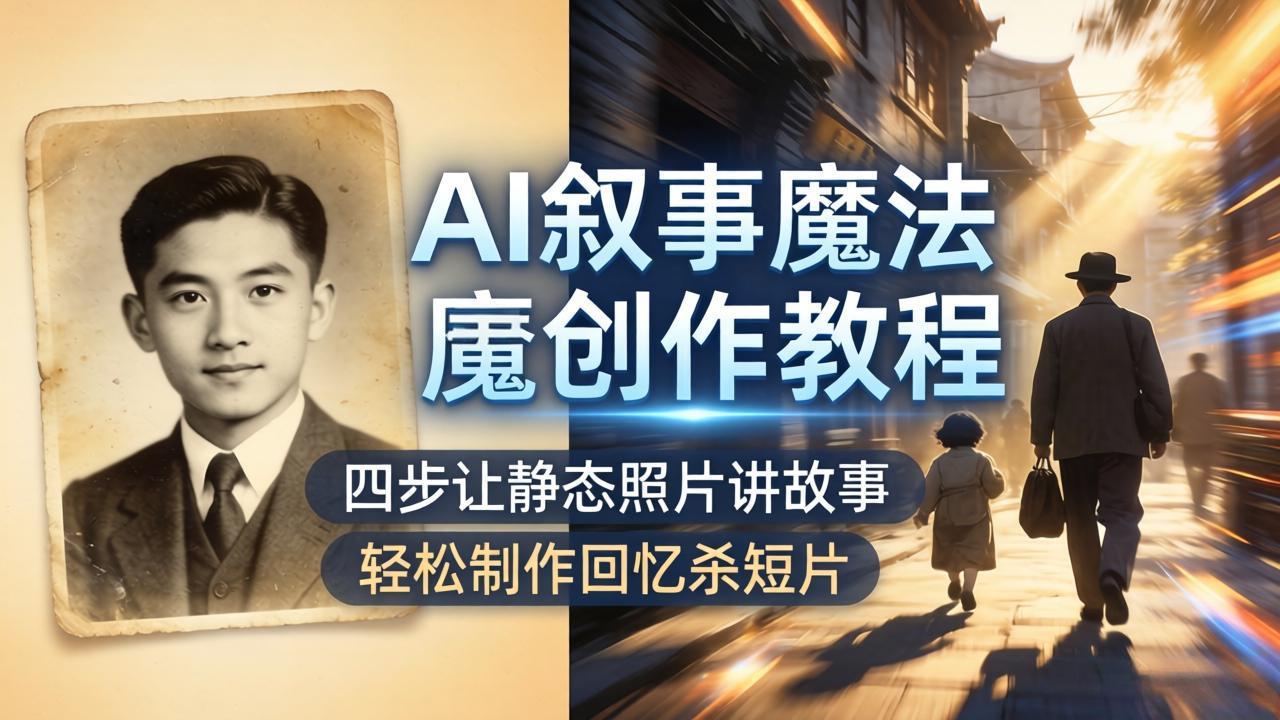 AI叙事魔法创作教程，四步让静态照片讲故事，老照片修复加动态特效，轻松制作回忆杀短片-米壳知道—知识分享平台