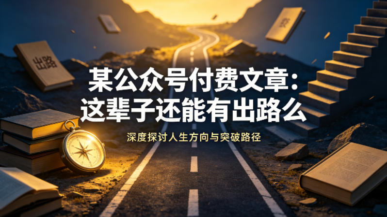 某公众号付费文章：这辈子还能有出路么-米壳知道—知识分享平台
