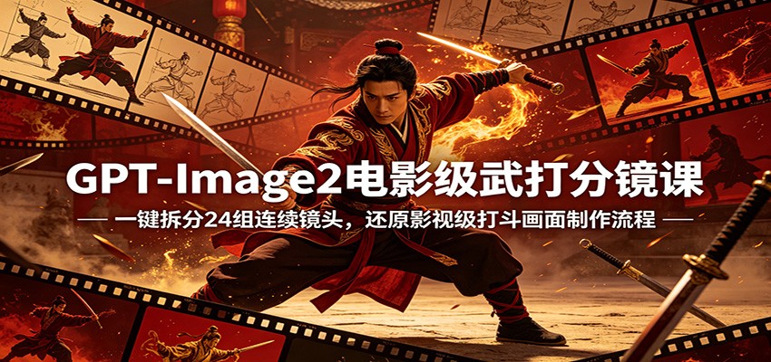 GPT-Image2电影级武打分镜课：一键拆分24组连续镜头，还原影视级打斗画面制作流程-米壳知道—知识分享平台