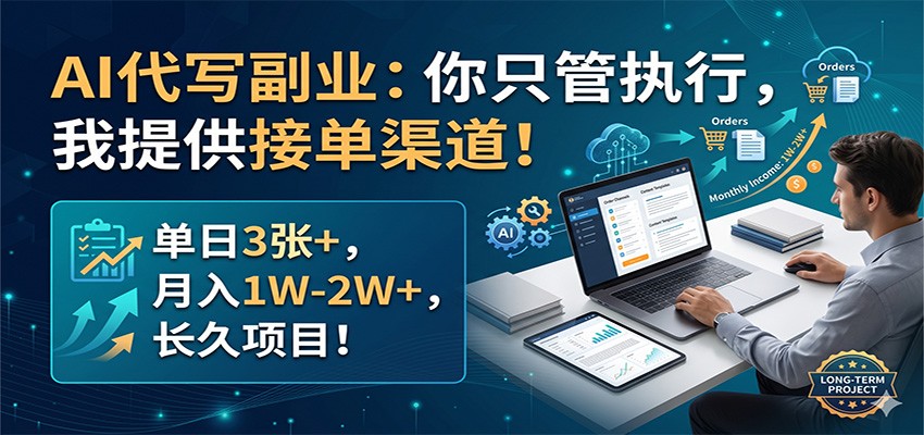AI代写副业：你只管执行，我提供接单渠道！单日3张+，月入1W-2W+，长久项目-米壳知道—知识分享平台