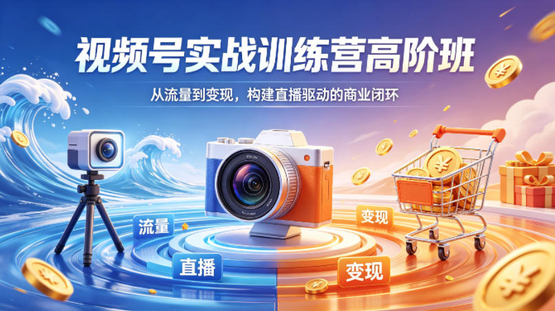 视频号实战训练营高阶班，从流量到变现，构建直播驱动的商业闭环(26年4月)-米壳知道—知识分享平台