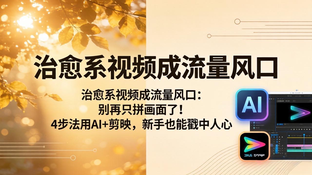 治愈系视频成流量风口：别再只拼画面了！4步法用AI+剪映，新手也能戳中人心-米壳知道—知识分享平台