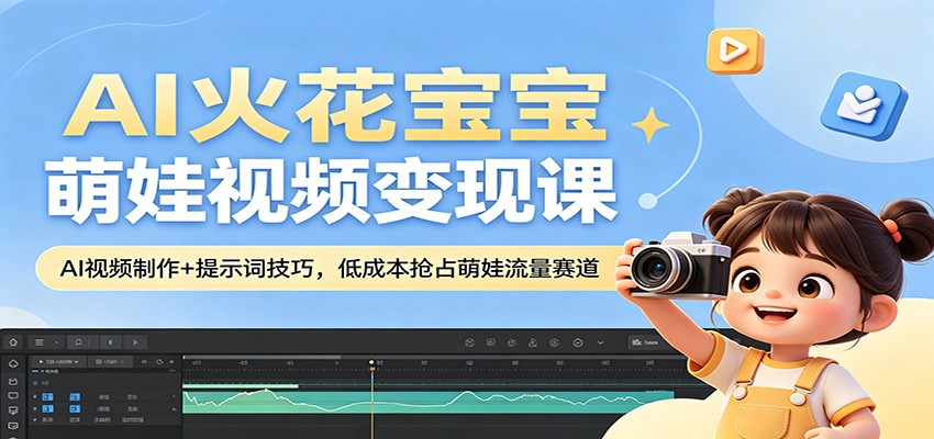 AI火花宝宝萌娃视频变现课：AI视频制作+提示词技巧，低成本抢占萌娃流量赛道-米壳知道—知识分享平台