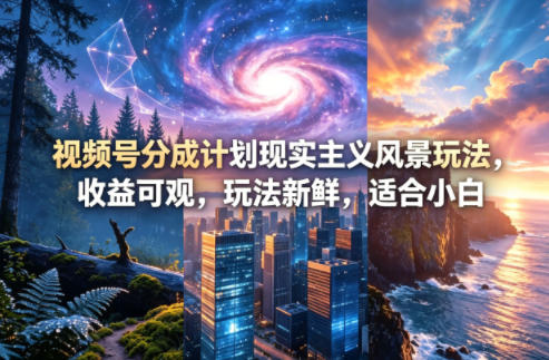 视频号分成计划现实主义风景玩法，收益可观，玩法新鲜，适合小白-米壳知道—知识分享平台