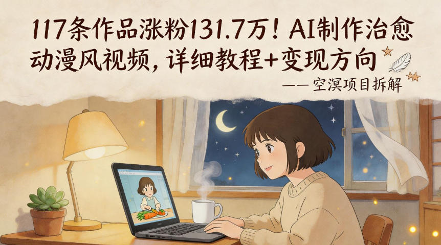 117条作品涨粉131.7W！AI制作治愈动漫风视频，详细教程+变现方向-米壳知道—知识分享平台