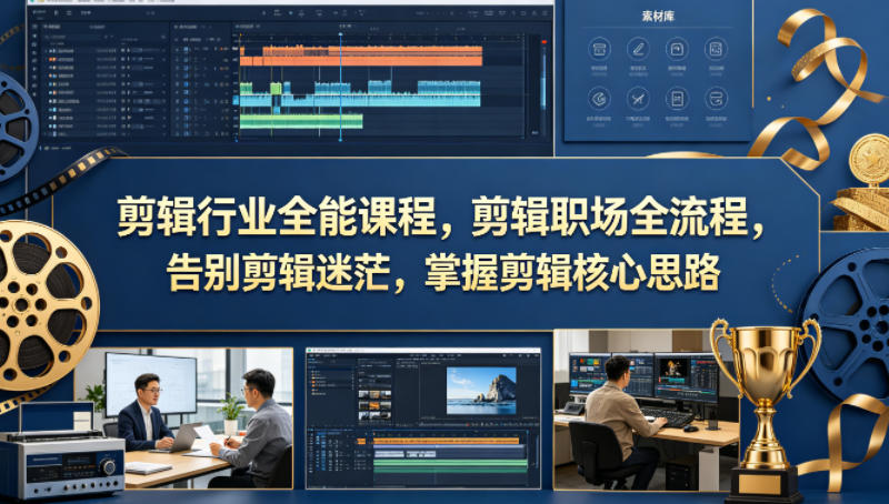 剪辑行业全能课程，剪辑职场全流程，告别剪辑迷茫，掌握剪辑核心思路-米壳知道—知识分享平台