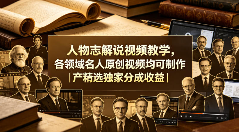 人物志解说视频教学，各领域名人原创视频均可制作丨精选独家分成收益(更新0430)-米壳知道—知识分享平台