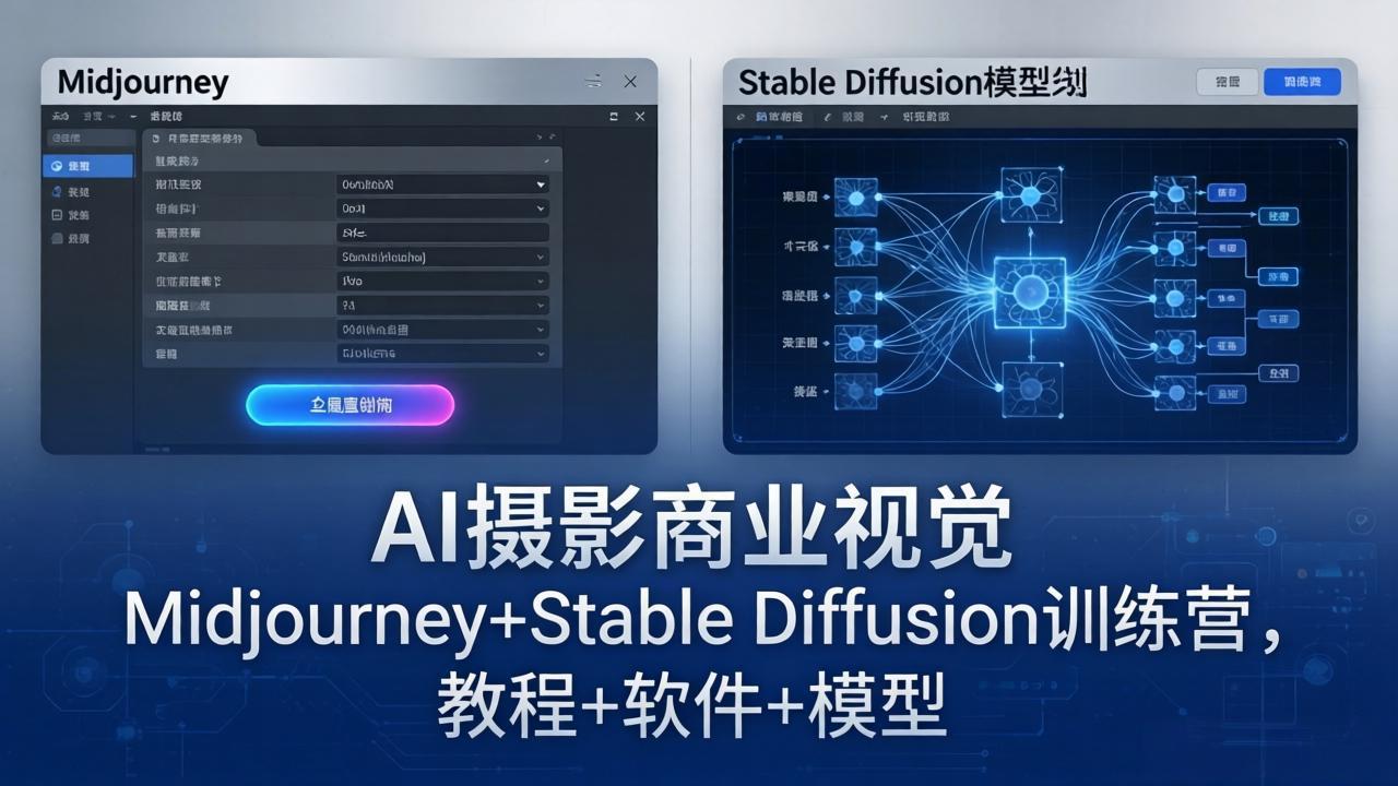 AI摄影商业视觉Midjourney+Stable Diffusion训练营，教程+软件+模型-米壳知道—知识分享平台