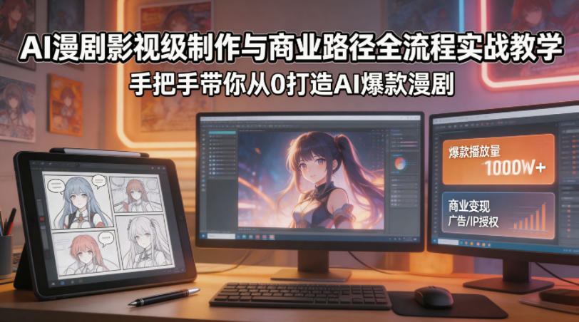 AI漫剧影视级制作与商业路径全流程实战教学，手带你从0打造AI爆款漫剧-米壳知道—知识分享平台