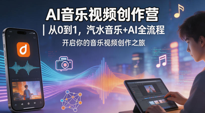 AI音乐视频创作营｜从0到1，汽水音乐+AI全流程，开启你的音乐视频创作之旅-米壳知道—知识分享平台