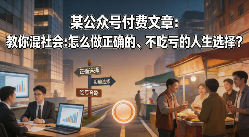 某公众号付费文章：教你混社会：怎么做正确的、不吃亏的人生选择？-米壳知道—知识分享平台