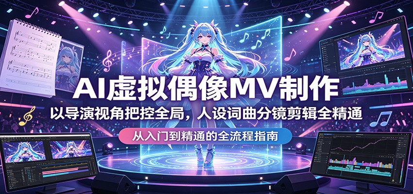 AI虚拟偶像MV制作：以导演视角把控全局，人设词曲分镜剪辑全精通-米壳知道—知识分享平台
