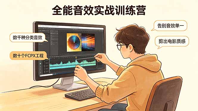 全能音效实战训练营：数千种分类音效+数十个FCPX工程，告别音效单一，剪出电影质感-米壳知道—知识分享平台
