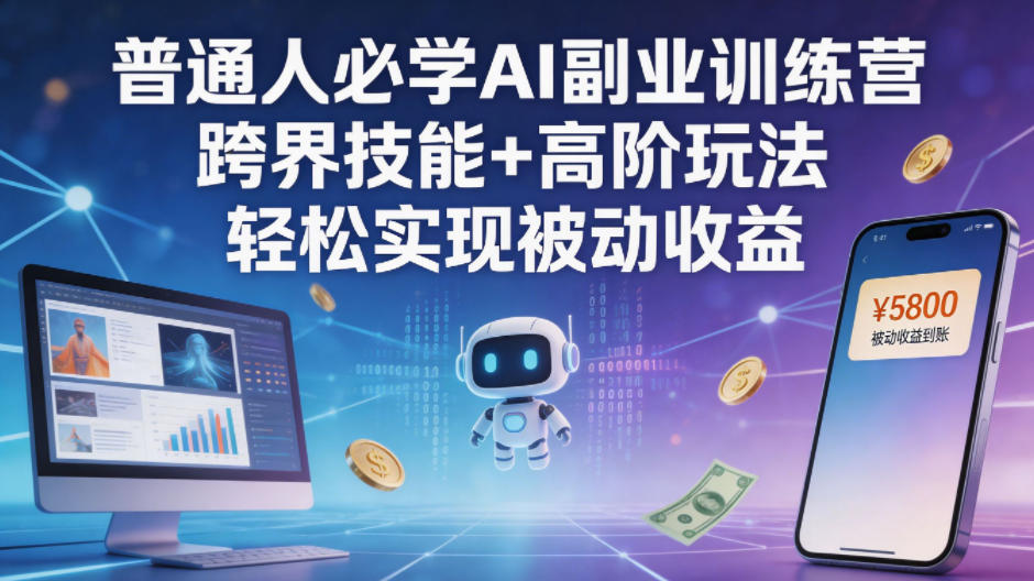 普通人必学AI副业训练营跨界技能+高阶玩法轻松实现被动收益-米壳知道—知识分享平台