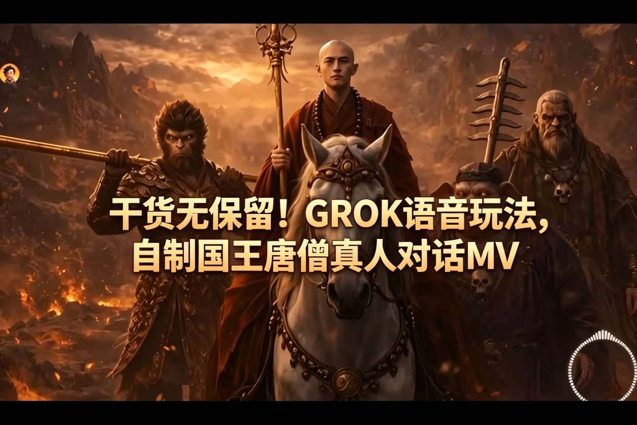 干货无保留！GROK语音玩法，自制国王唐僧真人对话MV-米壳知道—知识分享平台