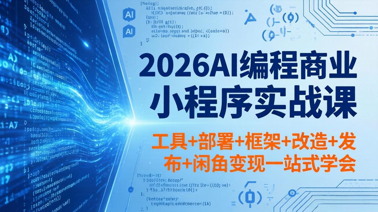 2026AI编程商业小程序实战课，工具+部署+框架+改造+发布+闲鱼变现一站式学会-米壳知道—知识分享平台