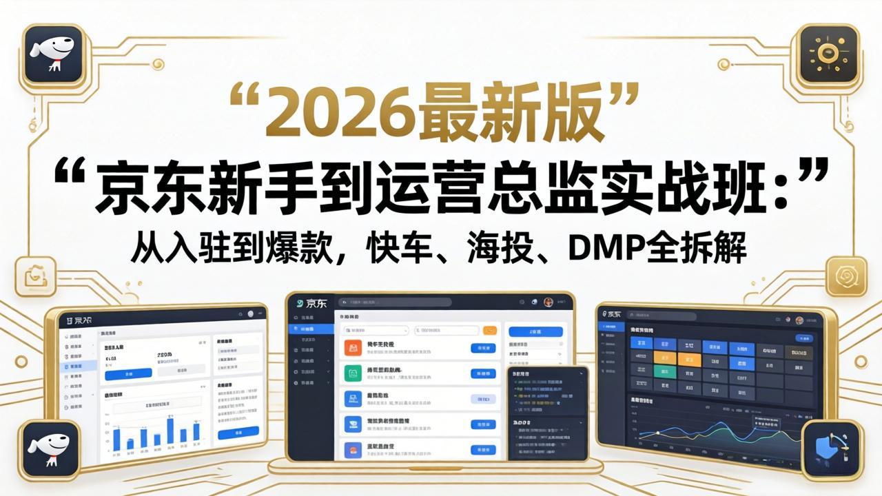 京东新手到运营总监实战班：从入驻到爆款，快车、海投、DMP全拆解，2026最新版-米壳知道—知识分享平台