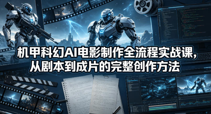 机甲科幻AI电影制作全流程实战课，从剧本到成片的完整创作方法-米壳知道—知识分享平台