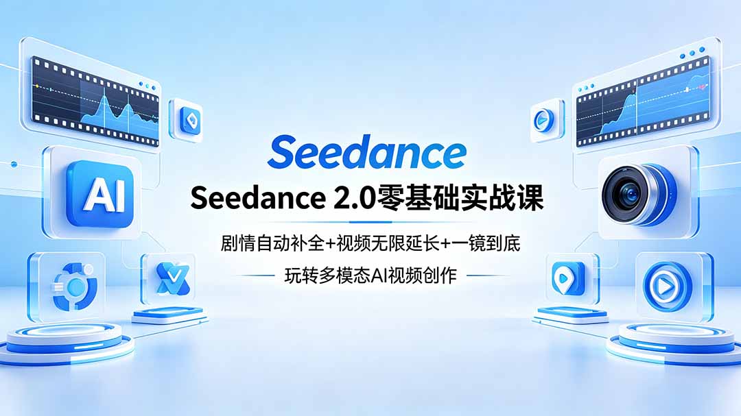 Seedance 2.0零基础实战课：剧情自动补全+视频无限延长+一镜到底：玩转多模态AI视频创作-米壳知道—知识分享平台