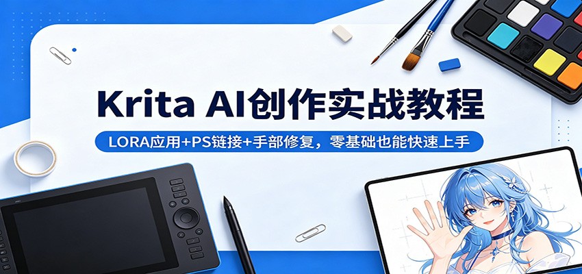 Krita AI创作实战教程：LORA应用+PS链接+手部修复，零基础也能快速上手-米壳知道—知识分享平台