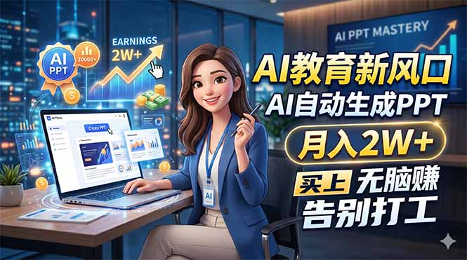 AI教育新风口，AI自动生成PPT，月入2W+，无脑赚，告别打工-米壳知道—知识分享平台