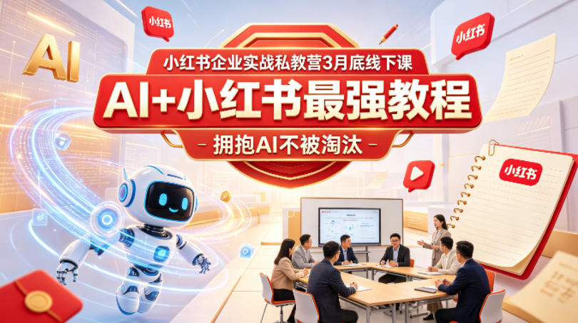 小红书企业实战私教营3月底线下课，AI+小红书最强教程，拥抱AI不被淘汰-米壳知道—知识分享平台