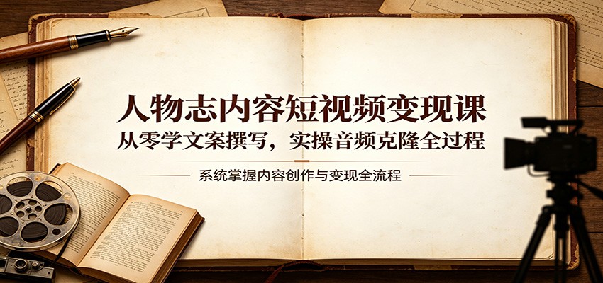 人物志内容短视频变现课：从零学文案撰写，实操音频克隆全过程-米壳知道—知识分享平台