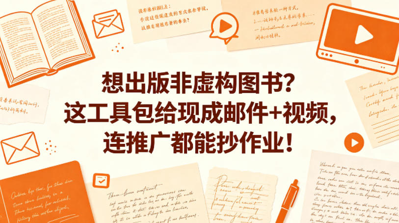 想出版非虚构图书？这工具包给现成邮件+视频，连推广都能抄作业！【原创双语字幕】-米壳知道—知识分享平台