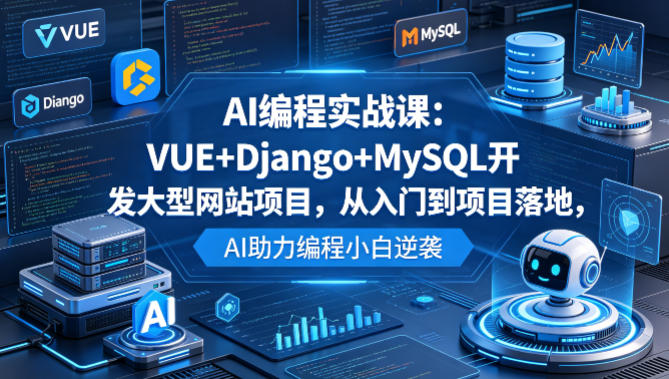 AI编程实战课：VUE+Django+MySQL开发大型网站项目，从入门到项目落地，AI助力编程小白逆袭-米壳知道—知识分享平台