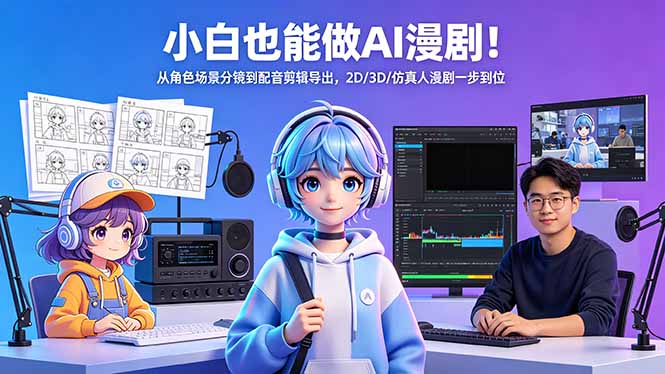 小白也能做AI漫剧！从角色场景分镜到配音剪辑导出，2D/3D/仿真人漫剧一步到位-米壳知道—知识分享平台