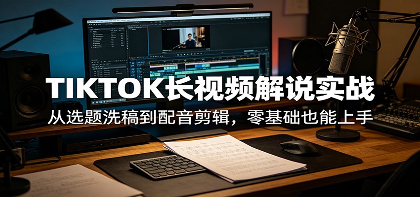 TIKTOK长视频解说实战：从选题洗稿到配音剪辑，零基础也能上手-米壳知道—知识分享平台