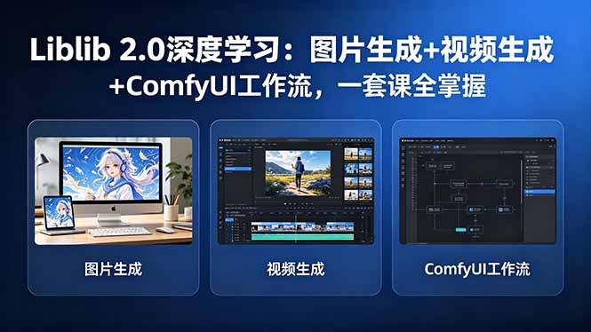 Liblib 2.0深度学习：图片生成+视频生成+ComfyUI工作流，一套课全掌握-米壳知道—知识分享平台