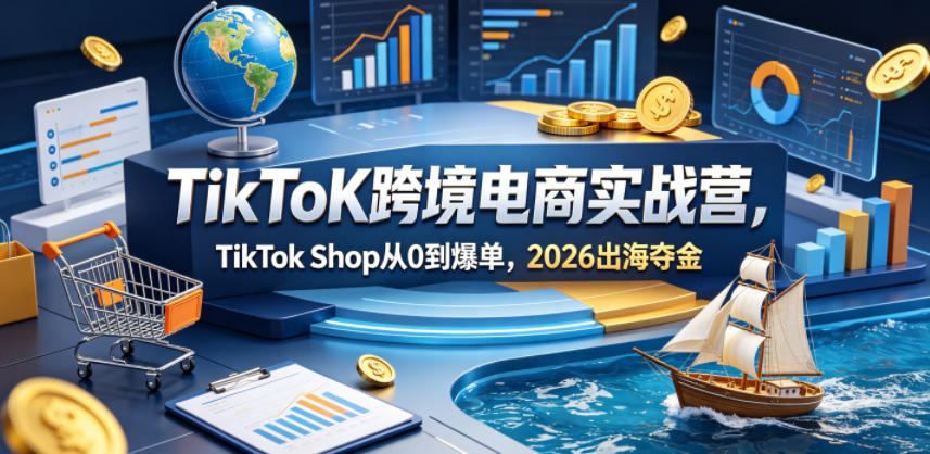 TikToK跨境电商实战营，TikTok Shop从0到爆单，2026出海夺金-米壳知道—知识分享平台
