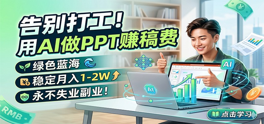 告别打工！用AI做PPT赚稿费，绿色蓝海，稳定月入1-2W，永不失业副业！-米壳知道—知识分享平台