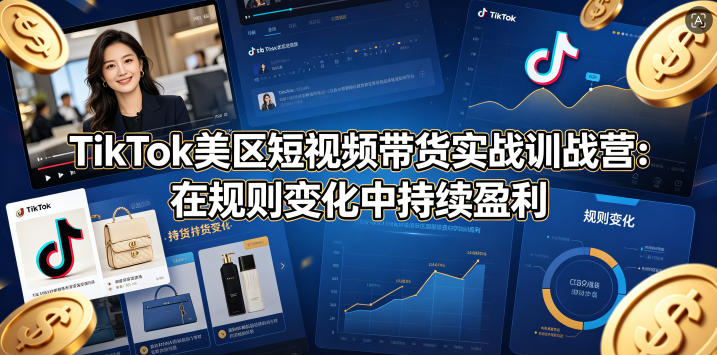 TikTok美区短视频带货实战训战营：在规则变化中持续盈利-米壳知道—知识分享平台